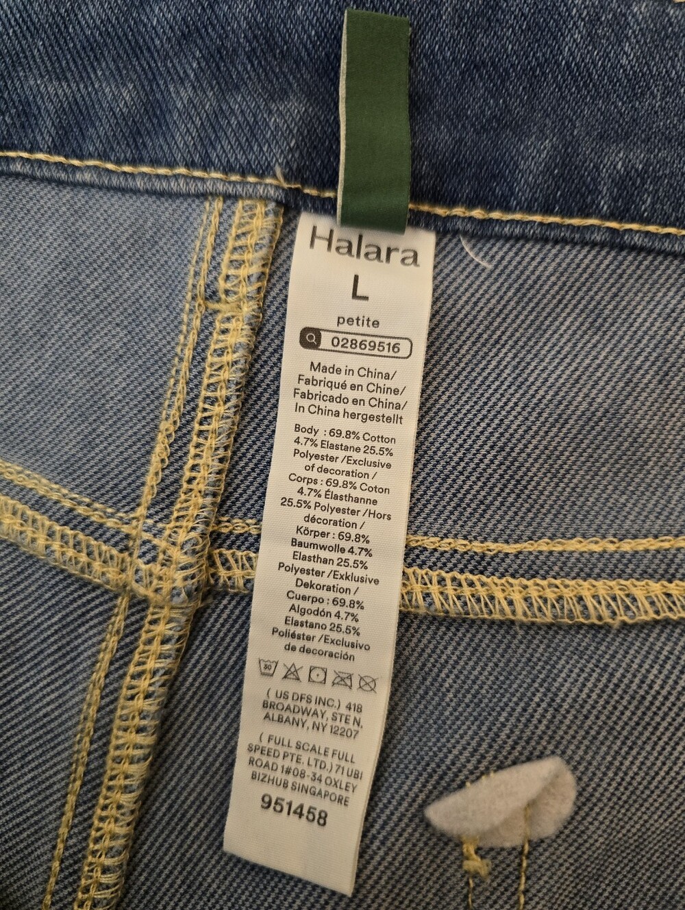 Halara Flex Asymmetric Low Rise Baggy Wide Leg Washed Casual Jean L Petite 12-14 - Picture 5 of 12